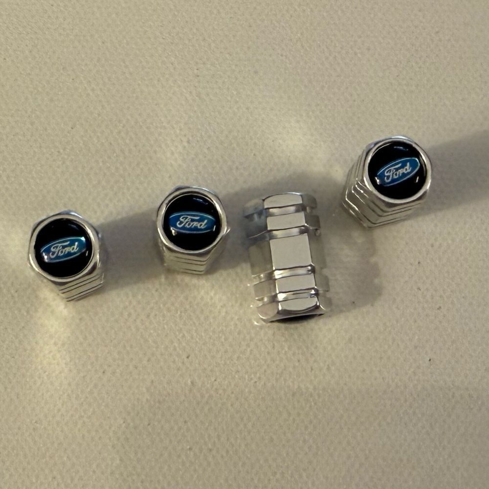 Ford Valve Stem Caps in Silver Set of 4 NWT